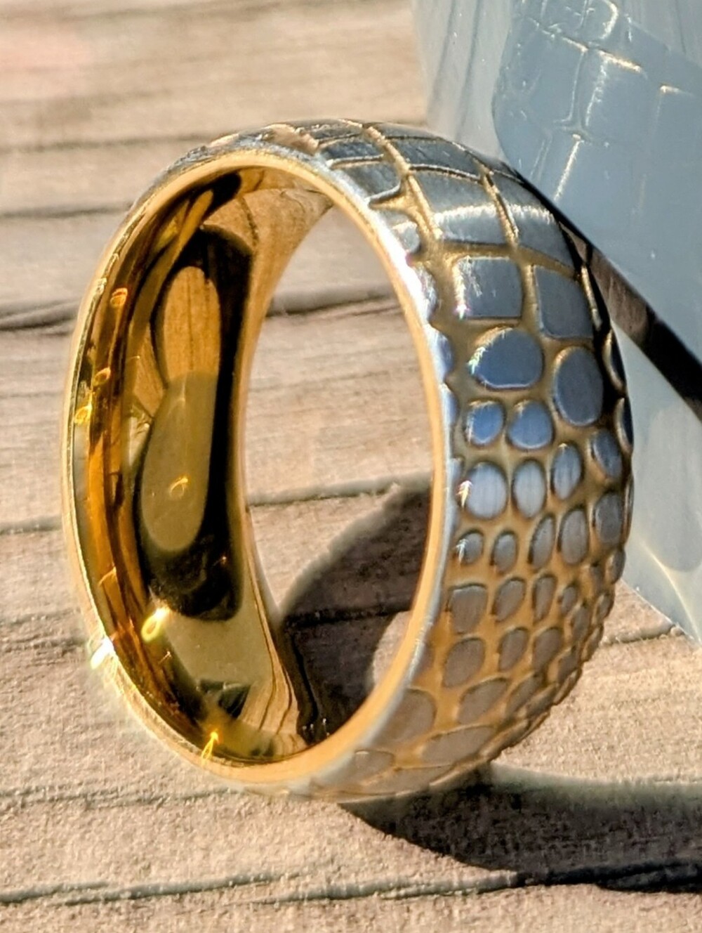 Gold and Silver Textured Men's Super Conductor Ring Sz 8, 10, 11